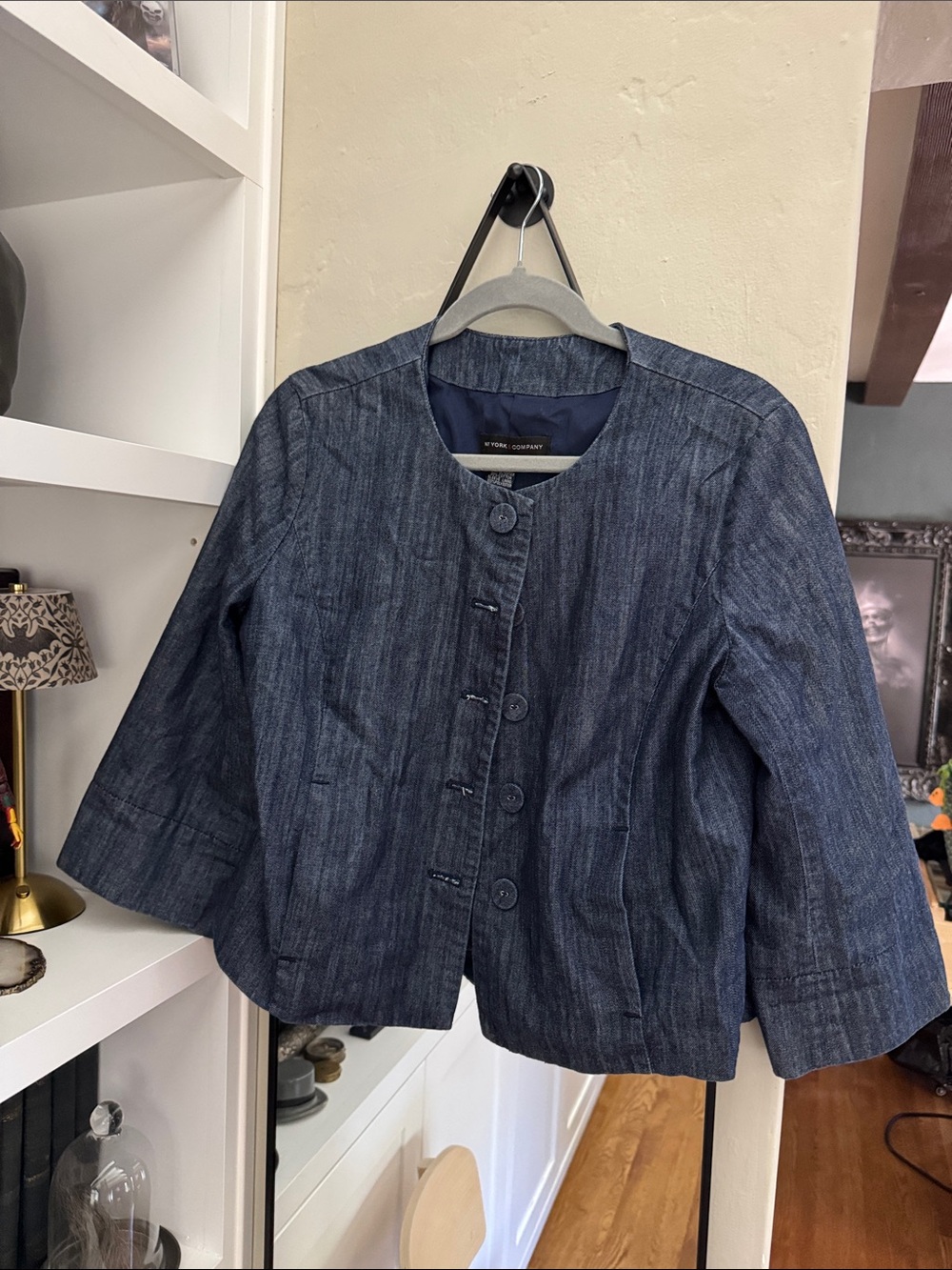 New York & Company Dark Indigo Denim Jacket